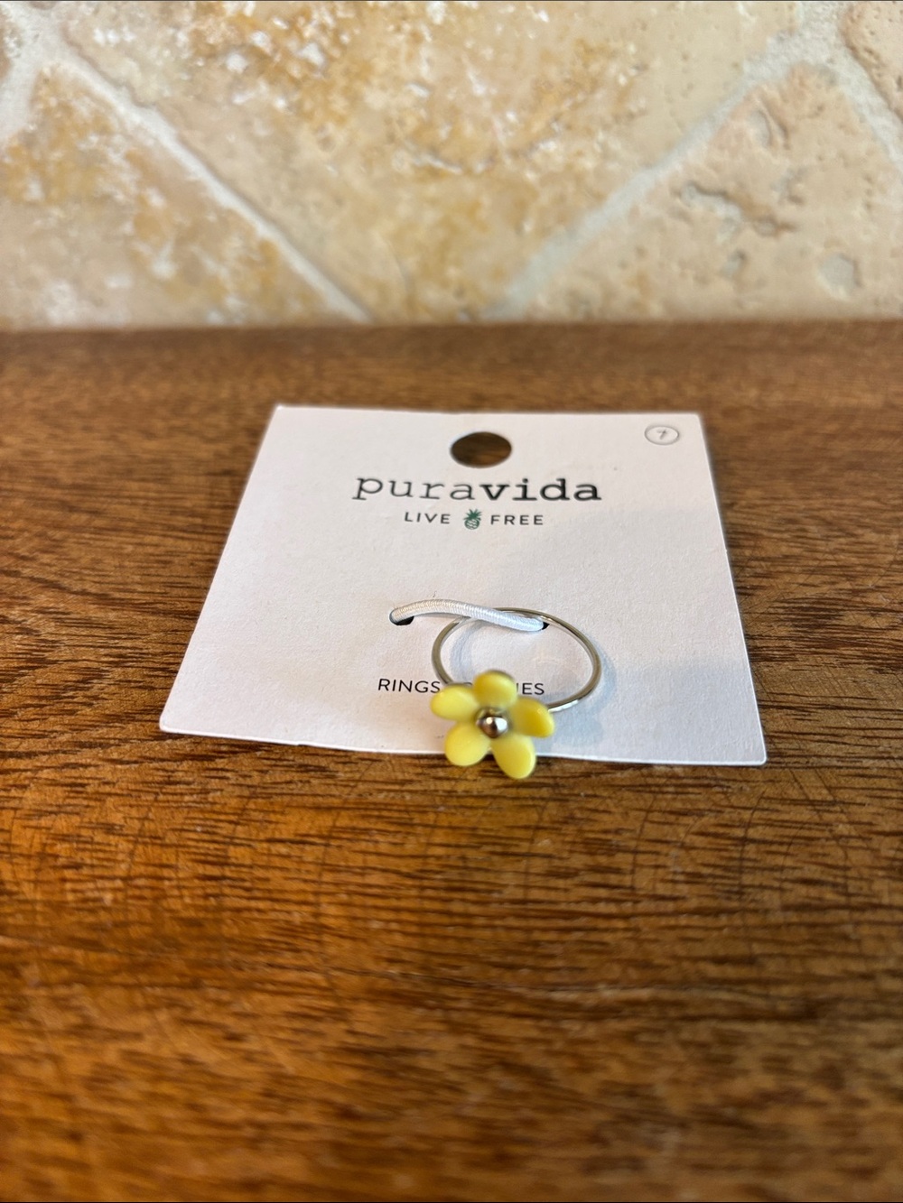 Pura Vida Solstice Enamel Flower Ring-Size 7